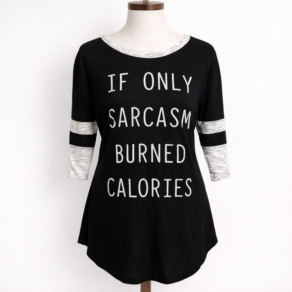 NEW Women's‎ Sarcasm T-Shirt. Black & White Size Medium